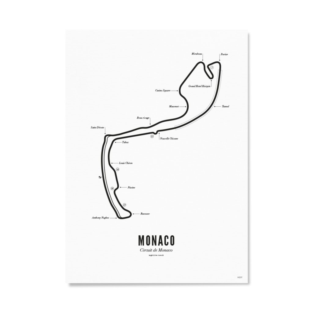 Print "Monaco" 30x40 - white